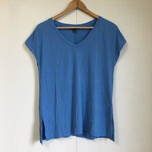 Cable & Gauge Blue V-Neck Modal Top Sleeveless Tee